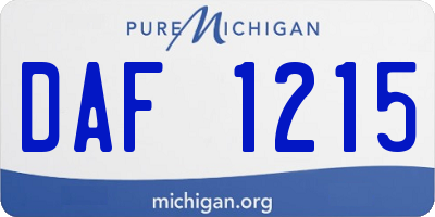 MI license plate DAF1215