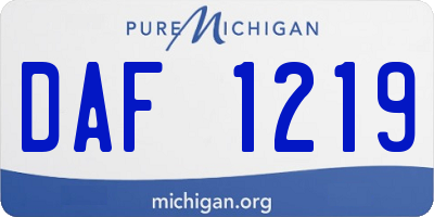 MI license plate DAF1219