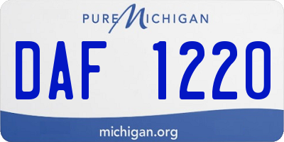 MI license plate DAF1220