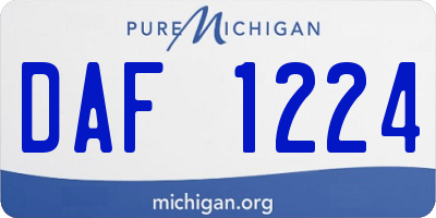 MI license plate DAF1224