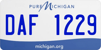 MI license plate DAF1229