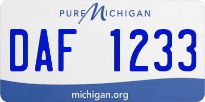 MI license plate DAF1233