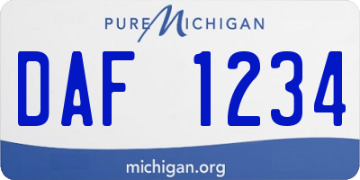 MI license plate DAF1234