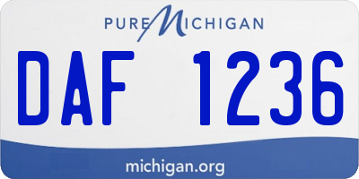 MI license plate DAF1236