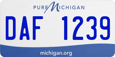 MI license plate DAF1239