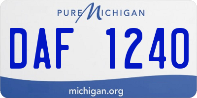 MI license plate DAF1240