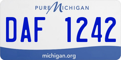 MI license plate DAF1242