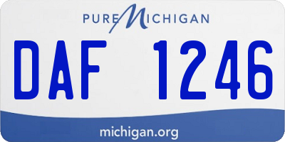 MI license plate DAF1246