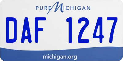 MI license plate DAF1247