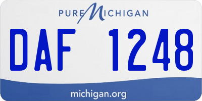 MI license plate DAF1248