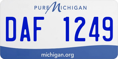 MI license plate DAF1249