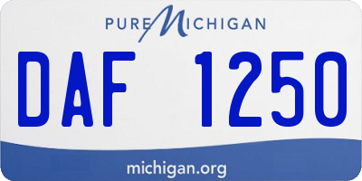MI license plate DAF1250