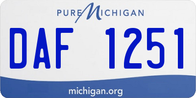 MI license plate DAF1251