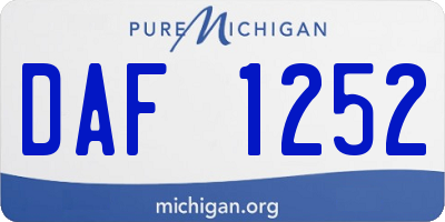 MI license plate DAF1252