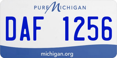 MI license plate DAF1256
