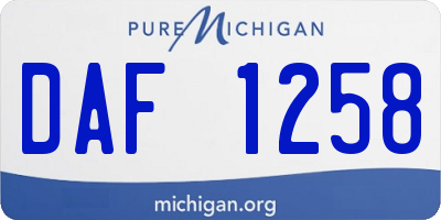 MI license plate DAF1258