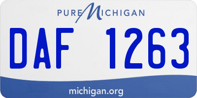 MI license plate DAF1263