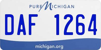MI license plate DAF1264