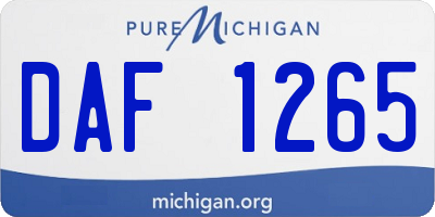 MI license plate DAF1265