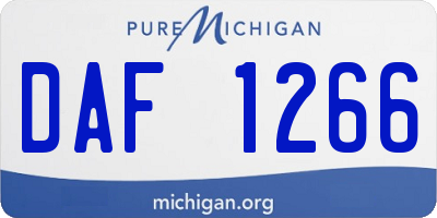 MI license plate DAF1266