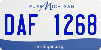 MI license plate DAF1268