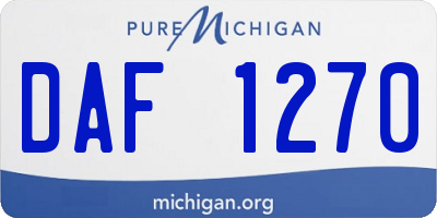 MI license plate DAF1270