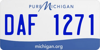 MI license plate DAF1271