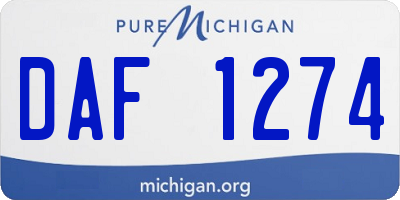 MI license plate DAF1274