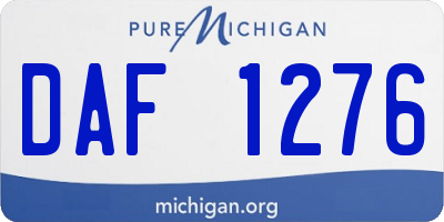 MI license plate DAF1276