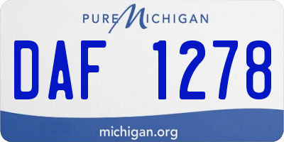 MI license plate DAF1278