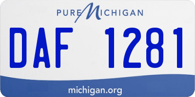 MI license plate DAF1281