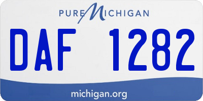 MI license plate DAF1282