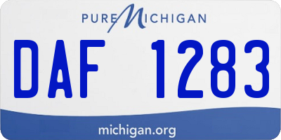 MI license plate DAF1283