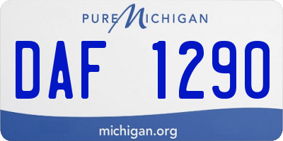MI license plate DAF1290