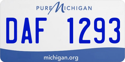 MI license plate DAF1293
