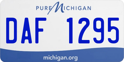 MI license plate DAF1295