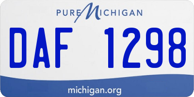 MI license plate DAF1298