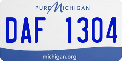 MI license plate DAF1304