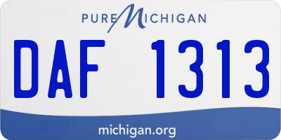 MI license plate DAF1313