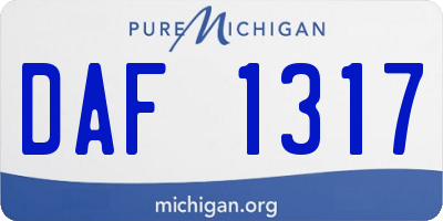 MI license plate DAF1317