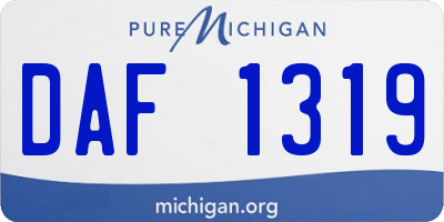 MI license plate DAF1319