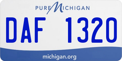 MI license plate DAF1320