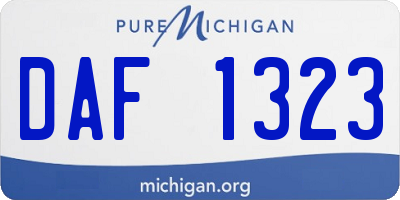 MI license plate DAF1323