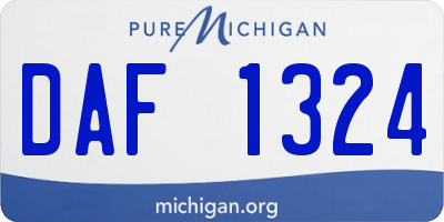 MI license plate DAF1324