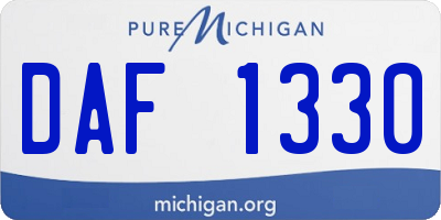 MI license plate DAF1330