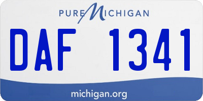 MI license plate DAF1341