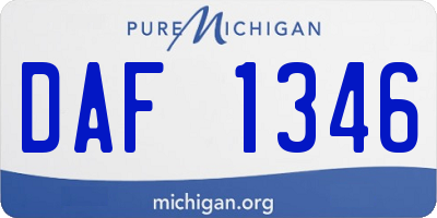 MI license plate DAF1346