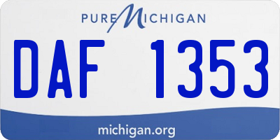 MI license plate DAF1353