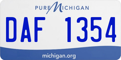 MI license plate DAF1354
