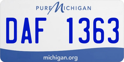 MI license plate DAF1363